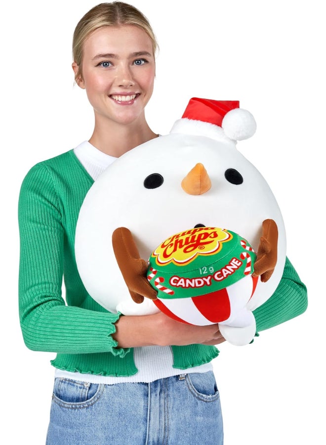 Snackles 14 inch Plush Christmas Edition Snowman&Chupachups (Candy Cane) bu ZURU - Image 2