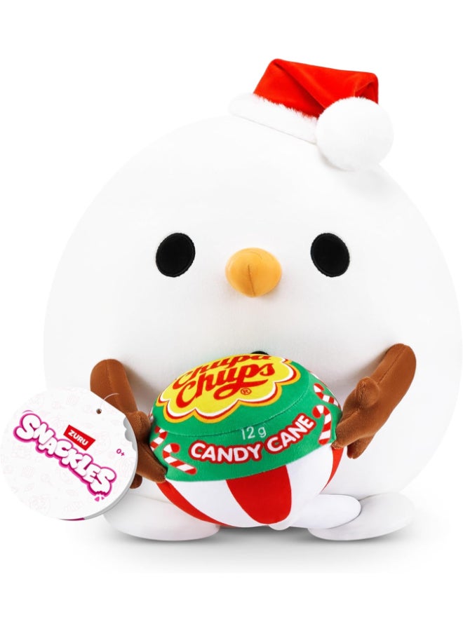 Snackles 14 inch Plush Christmas Edition Snowman&Chupachups (Candy Cane) bu ZURU - Image 1