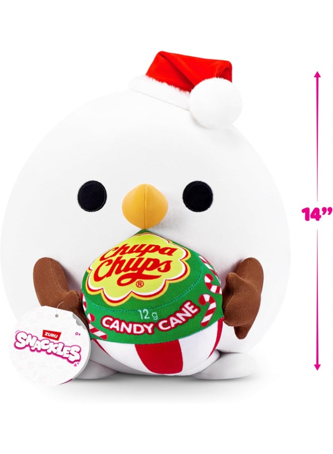 Snackles 14 inch Plush Christmas Edition Snowman&Chupachups (Candy Cane) bu ZURU - Image 3