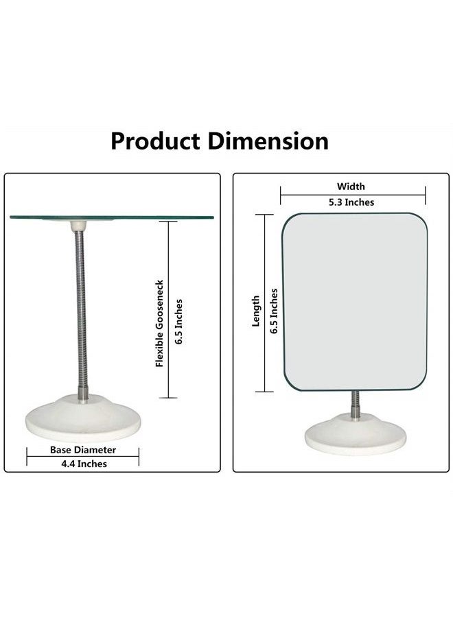 YEAKE - Adjustable Flexible Gooseneck Makeup Mirror,360°Rotation Folding Portable Desk Vanity Mirror with Stand Shower Shaving Cosmetic Mirror Square - Image 1