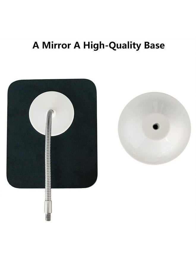 YEAKE - Adjustable Flexible Gooseneck Makeup Mirror,360°Rotation Folding Portable Desk Vanity Mirror with Stand Shower Shaving Cosmetic Mirror Square - Image 1