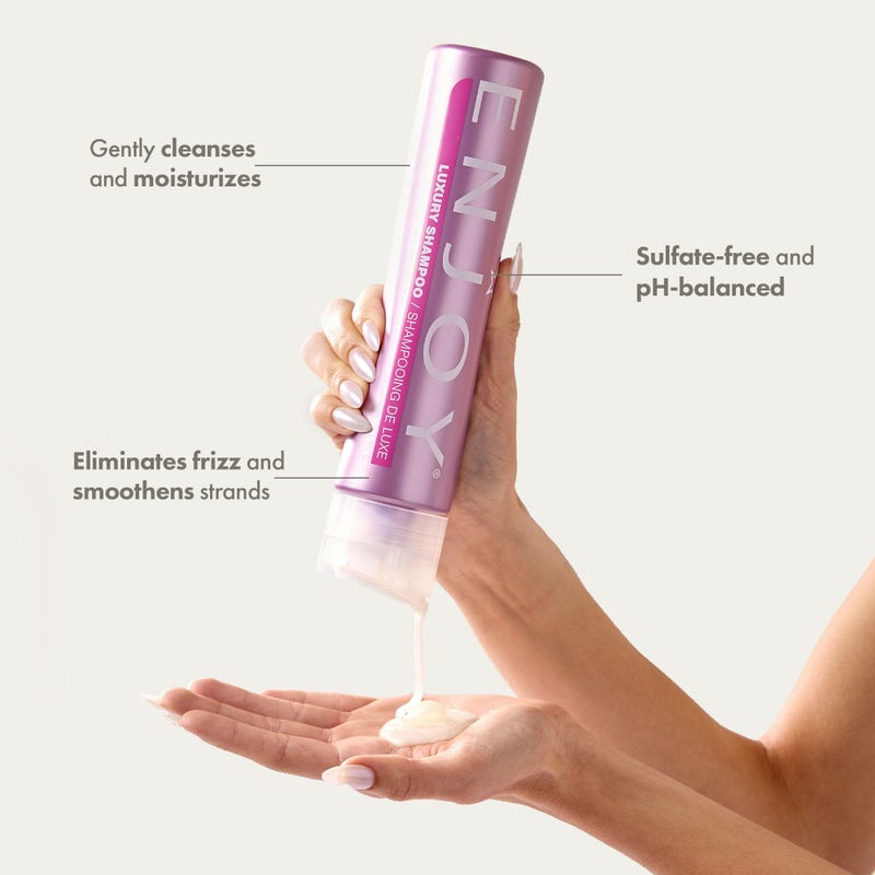Enjoy Luxury Shampoo - Eliminates Frizz Cleansing Moisturizing Smoothing - Sulfate Free For Thick Coarse or Curly Hair (33.8 Fl Oz) - Image 2