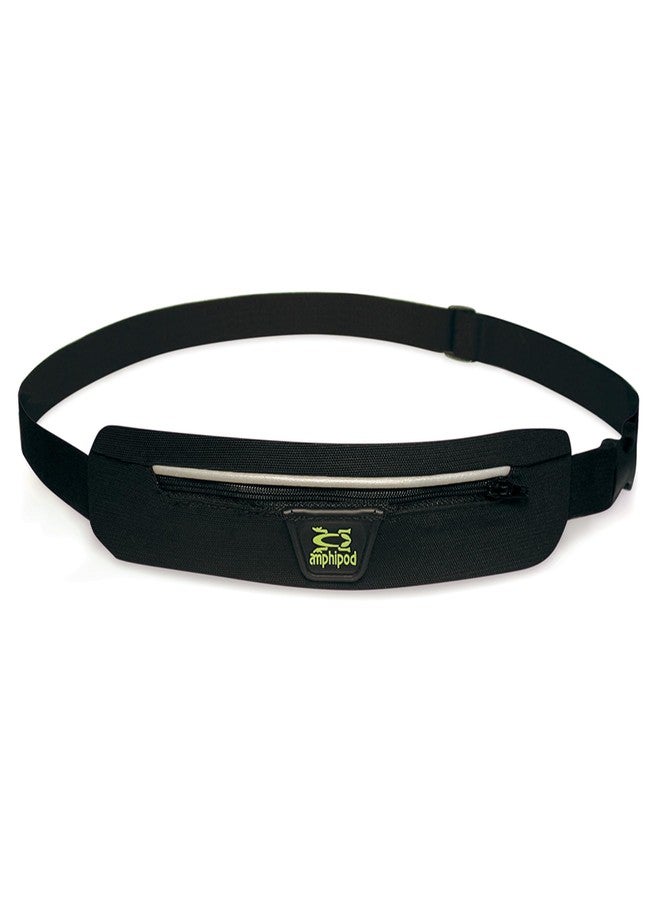 Amphipod AirFlow MicroStretch Belt, Ultra-Light Minimalist Runners Waist Pack Bag for Running, Jogging, Men & Women - Black/Silver - L - Image 1