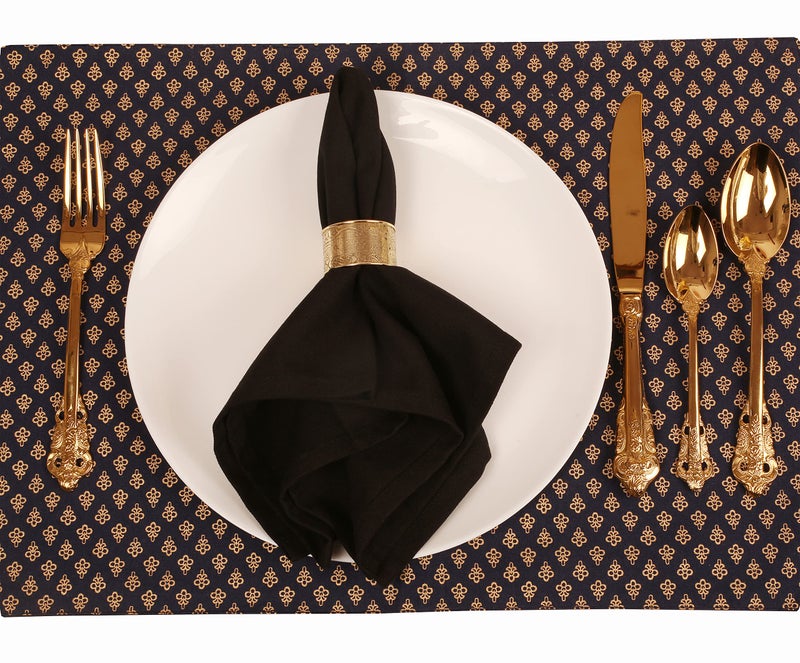 Indtresor Gorgeous Beautifully Handcrafted Floral Large Size Gold Color Party Dining Table Napkin Holders (Set Of 6) - Image 3