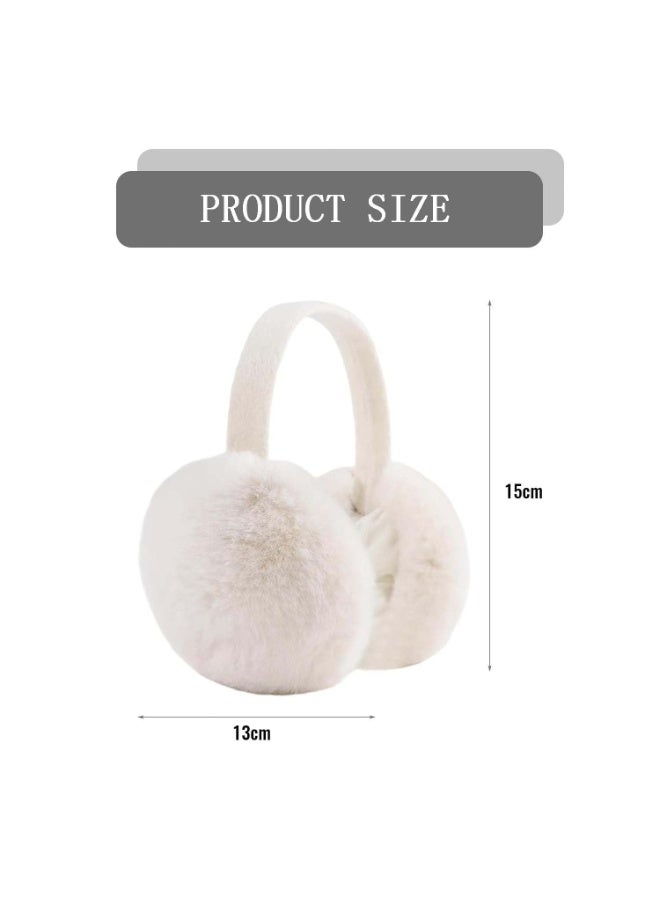 أوشيما Earmuffs Winter Women, Warm Fluffy Earmuff Foldable Plush Girls Earmuffs for Cold Weather, Adjustable Foldable Soft Warm Ear Warmers Winter Foldables Removable Washable（2PCS） - Image 2