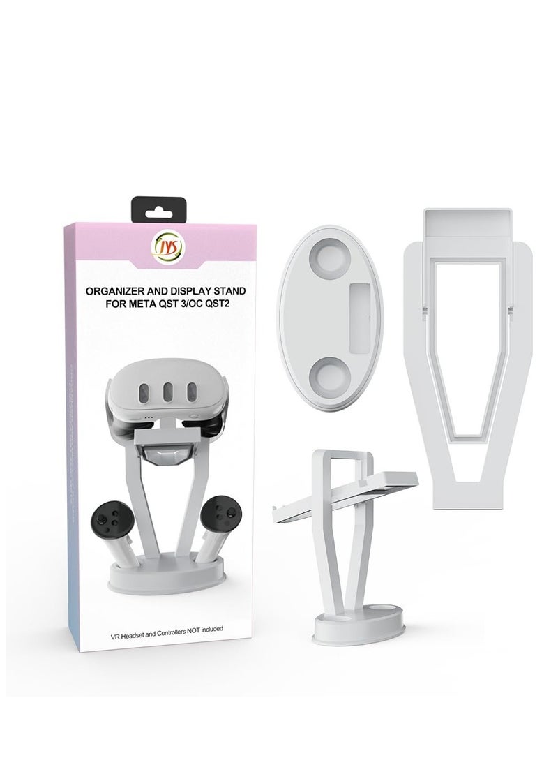 Generic - Universal VR Headset Stand for Quest 3 Quest 2 Rift S GO with Touch Controller Storage Display Table in White - Image 1