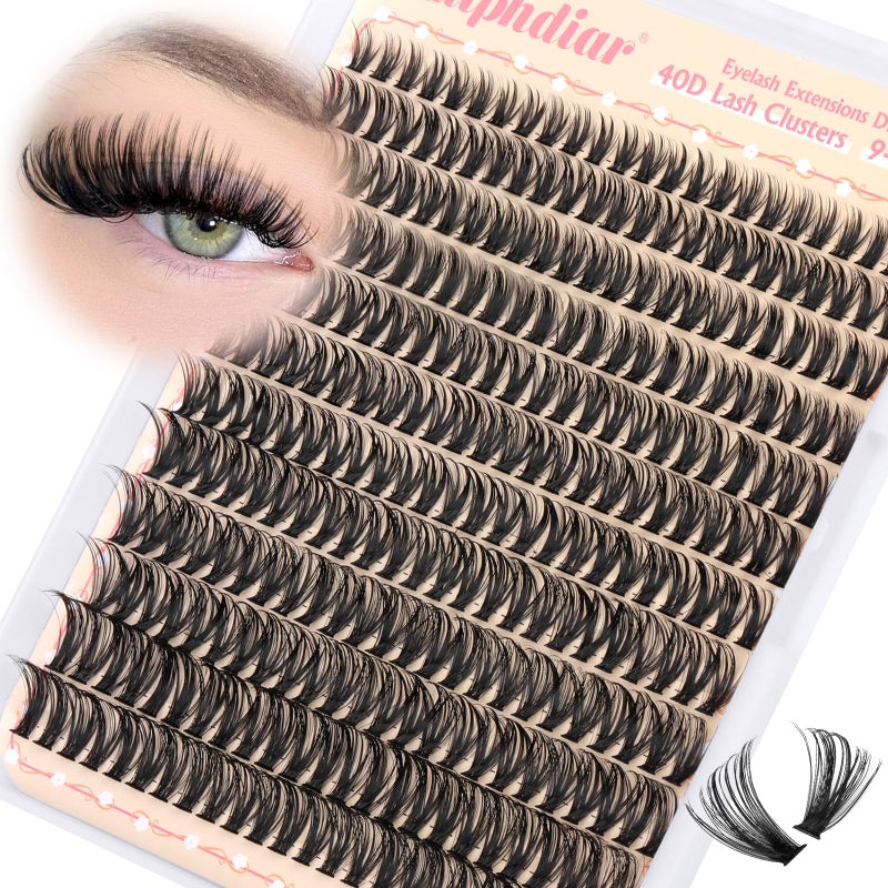 Calphdiar 40D Individual Lashes Natural Eyelash Clusters Wispy Lash Clusters 9-16mm Cluster Eyelash Extensions D-Curly Lashes Clusters 288pcs DIY Lash Extension for Beginners at Home - Image 1