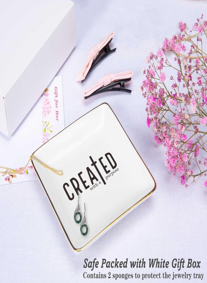 NZY Affirmations Birthday Christmas Gifts for Woman,Christian Scripture Religious Bible Verse Reminder Gifts,Inspirational Present,Ceramic Jewelry Tray Trinket Holder Ring Dish-Created With A Purpose - Image 2