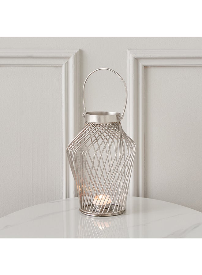 Home Box Helix Metal Ribbed Taper Lantern 15 x 31 x 15 cm  - Image 1
