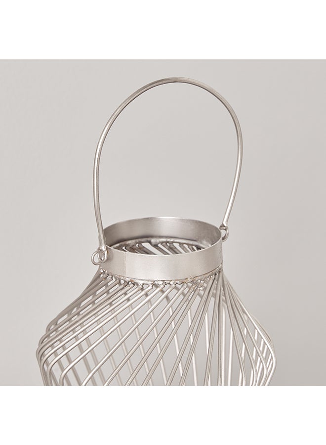 Home Box Helix Metal Ribbed Taper Lantern 15 x 31 x 15 cm  - Image 3