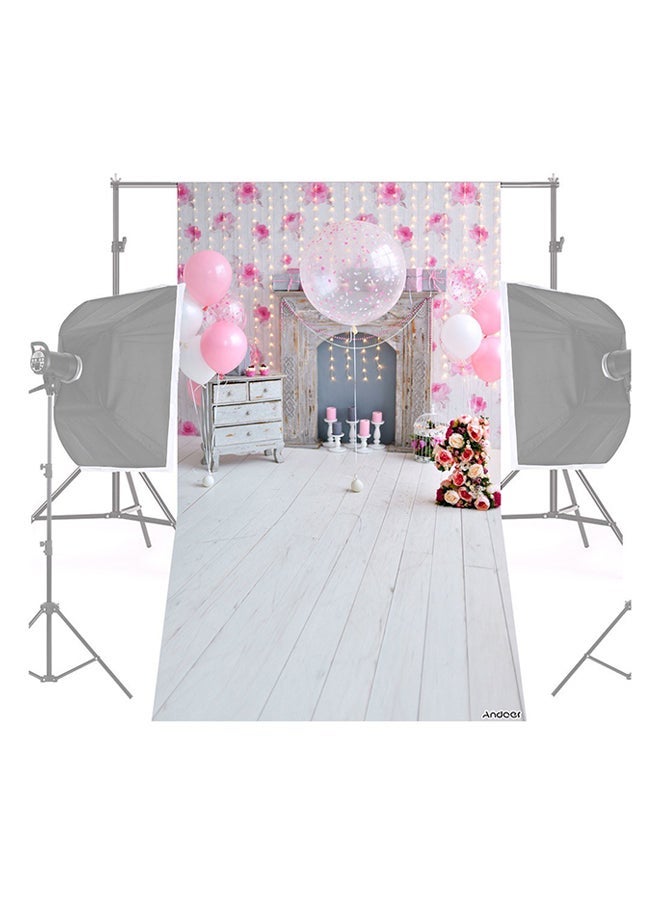 NIBEMINENT Birthday Party Photography Background White/Pink/Grey - Image 3