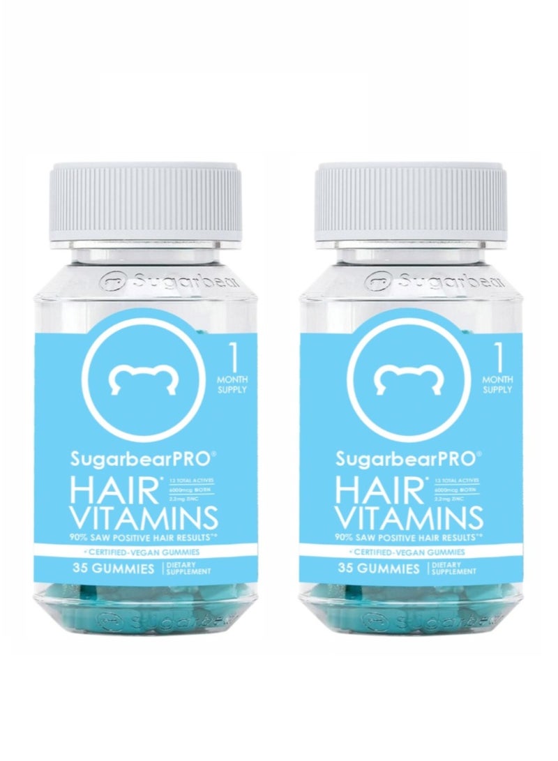 SugarbearPRO 35-Piece Gummies Hair Vegan Vitamin Gummies - 1 Month Supply Pack Of 2 - Image 1
