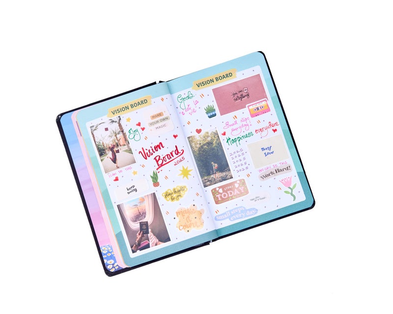 FACTOR NOTES 2025 Classic 12-Month Dated Planner: 100+ Stickers | Habit Tracker | Inspirational Quotes | Sleep & Mood Trackers | Vision Board | 3 Bookmarks | Inner Pocket (Small Steps Everyday) - Image 2