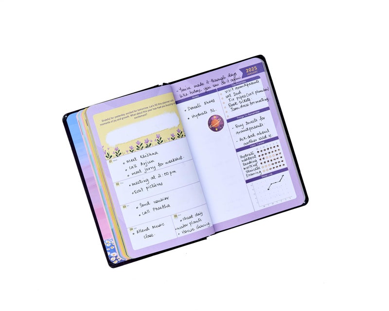 FACTOR NOTES 2025 Classic 12-Month Dated Planner: 100+ Stickers | Habit Tracker | Inspirational Quotes | Sleep & Mood Trackers | Vision Board | 3 Bookmarks | Inner Pocket (Small Steps Everyday) - Image 3