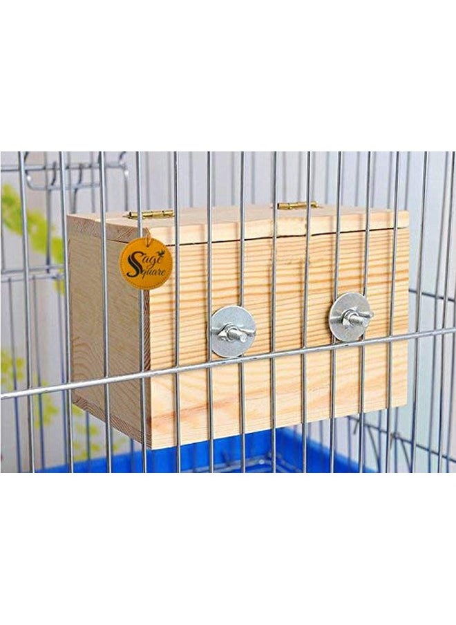 Sage Square Sage Square Natural Wood Mountable Bird Nest & Breeding Box with Perch (Design for Small Birds)  - Image 2