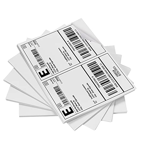 Pacific Mailer Shipping Labels, Pacific Mailer Half Sheet Shipping Label Compatible for Inkjet 2 Per Page 8.5 x 11 Self Adhesive Mailing Return Address Labels Printable Sticker Paper [100 Sheets/ 200 Labels, White] - Image 1