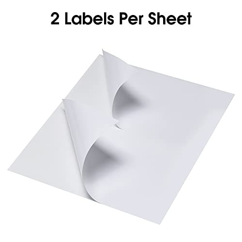 Pacific Mailer Shipping Labels, Pacific Mailer Half Sheet Shipping Label Compatible for Inkjet 2 Per Page 8.5 x 11 Self Adhesive Mailing Return Address Labels Printable Sticker Paper [100 Sheets/ 200 Labels, White] - Image 3