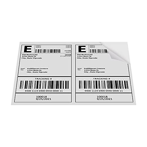 Pacific Mailer Shipping Labels, Pacific Mailer Half Sheet Shipping Label Compatible for Inkjet 2 Per Page 8.5 x 11 Self Adhesive Mailing Return Address Labels Printable Sticker Paper [100 Sheets/ 200 Labels, White] - Image 5