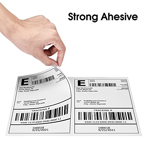 Pacific Mailer Shipping Labels, Pacific Mailer Half Sheet Shipping Label Compatible for Inkjet 2 Per Page 8.5 x 11 Self Adhesive Mailing Return Address Labels Printable Sticker Paper [100 Sheets/ 200 Labels, White] - Image 4