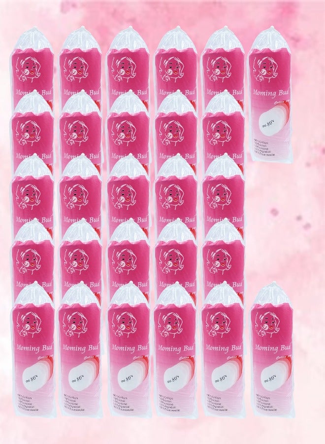 Bud 27 Packages Moming Bud Cotton Pad 80 Pieces - Image 1