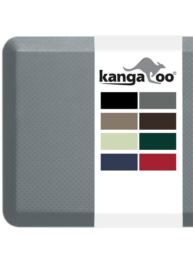 KANGAROO KANGAROO Thick Ergonomic Anti Fatigue Mats for Kitchen Floor, Cushioned Standing Office Desk Mat, Waterproof Scratch Resistant Topside, Supportive All Day Comfort Padded Foam Rugs, 20x32, Gray  - Image 1