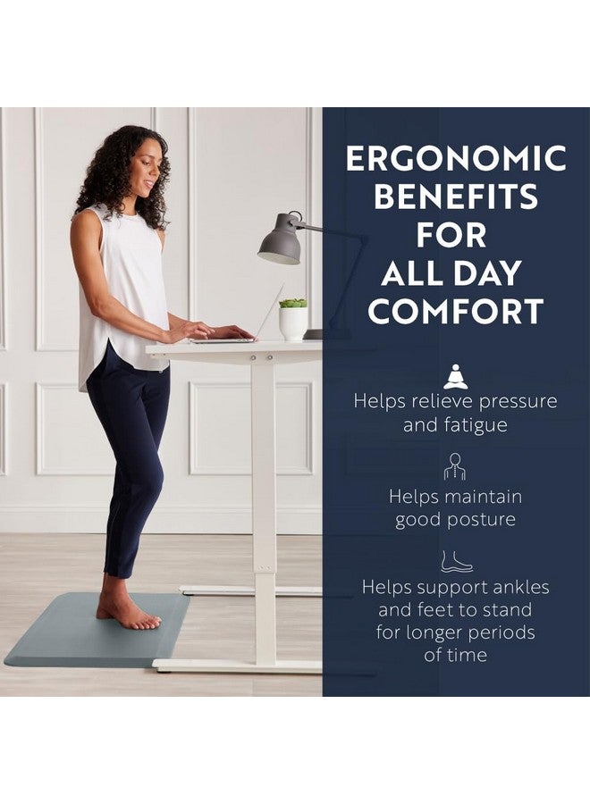 KANGAROO KANGAROO Thick Ergonomic Anti Fatigue Mats for Kitchen Floor, Cushioned Standing Office Desk Mat, Waterproof Scratch Resistant Topside, Supportive All Day Comfort Padded Foam Rugs, 20x32, Gray  - Image 3