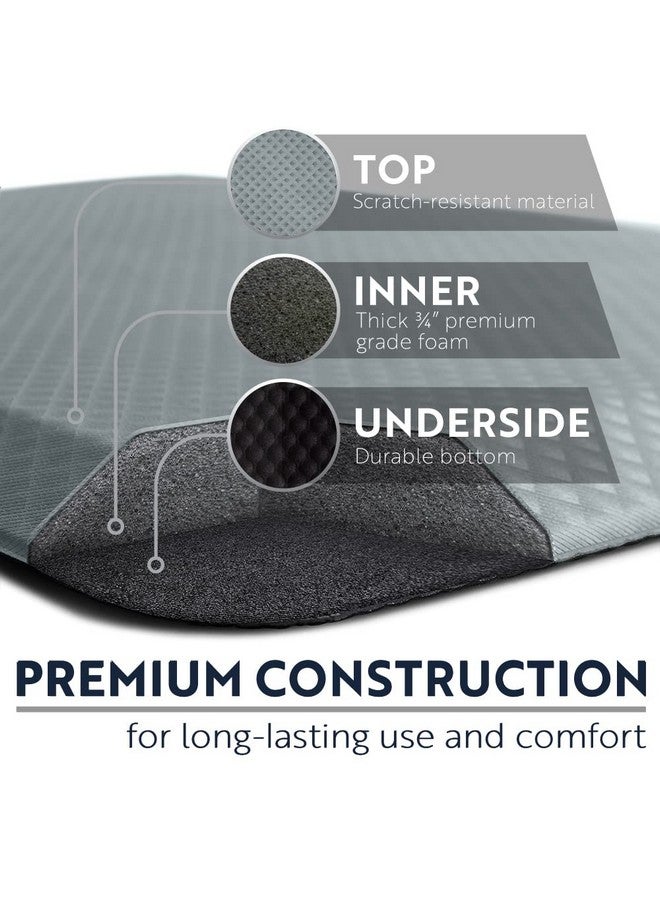 KANGAROO KANGAROO Thick Ergonomic Anti Fatigue Mats for Kitchen Floor, Cushioned Standing Office Desk Mat, Waterproof Scratch Resistant Topside, Supportive All Day Comfort Padded Foam Rugs, 20x32, Gray  - Image 5
