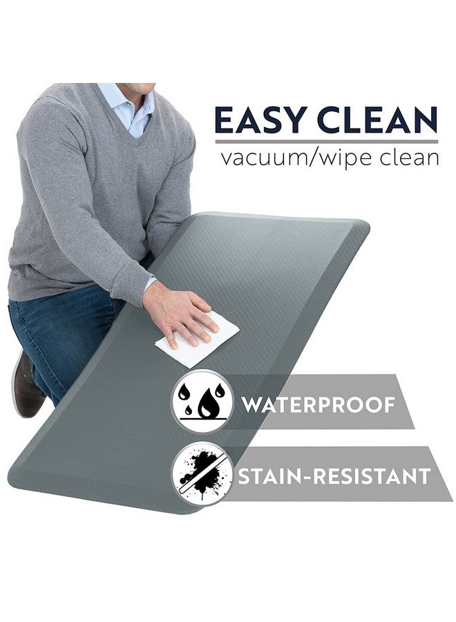 KANGAROO KANGAROO Thick Ergonomic Anti Fatigue Mats for Kitchen Floor, Cushioned Standing Office Desk Mat, Waterproof Scratch Resistant Topside, Supportive All Day Comfort Padded Foam Rugs, 20x32, Gray  - Image 4