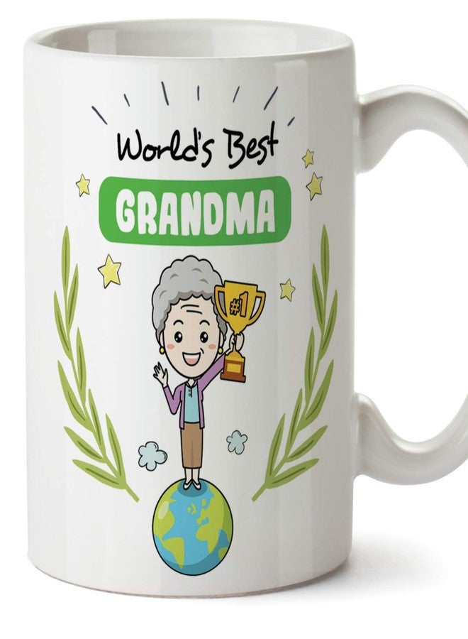 MUGFFINS Grandma Mug - World's best Grandma - Coffee Granny Mug for Breakfast Mothering Sunday/Birthday Presents for Grandmothers/Ceramic 11 oz - Image 1