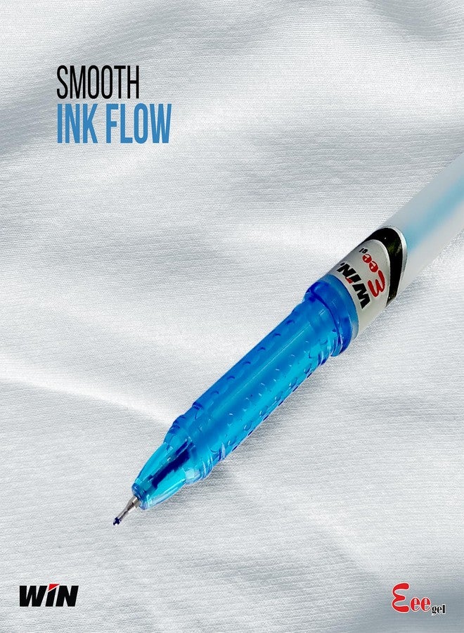 دبليو آي أن أقلام وين برأس 0.6 مم لتدفق سلس للحبر، حبر جل داكن للكتابة المقاومة للتلطخ، مفضلة لدى الطلاب للامتحانات والصفوف الدراسية، أقلام حبر جل رولربول - 20 قطعة (أزرق) - Image 4