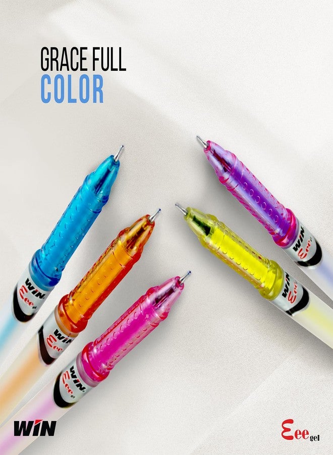 دبليو آي أن أقلام وين برأس 0.6 مم لتدفق سلس للحبر، حبر جل داكن للكتابة المقاومة للتلطخ، مفضلة لدى الطلاب للامتحانات والصفوف الدراسية، أقلام حبر جل رولربول - 20 قطعة (أزرق) - Image 3