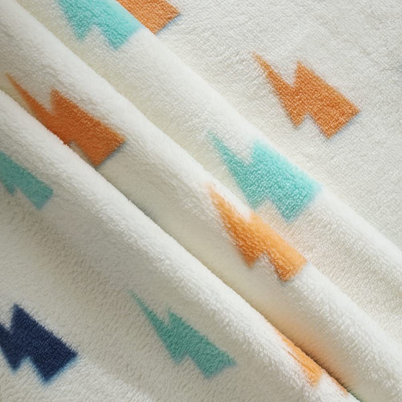 CREVENT 30''X40'' Soft Breathable Cozy Plush FleeceBaby Boys for Infants Toddlers' Bedding Crib Cot Stroller, Baby Shower Birthday Newborn's Gift - Lightning - Image 5