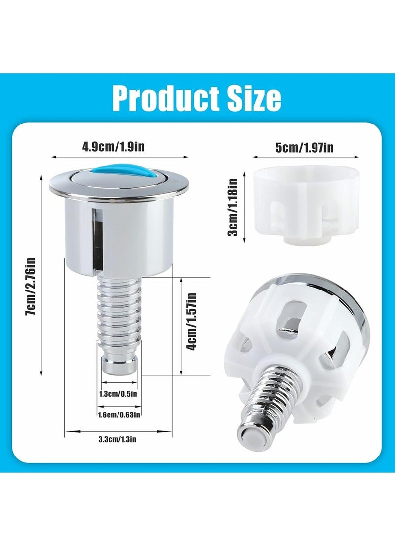 Toilet Flush on, Modern Compact Double Push Toilet Flush Parts, Round Dual Flush Push on Compatible with Standard Cistern, Cistern Flush Replacement - Image 3