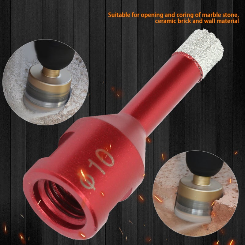Diamond Hole Saw: Red Premium Diamond Material, Durable Fast Drilling - Smooth Seamless Coring, Vacuum Brazed Drilling Core Bit for Marble, Ceramic, Wall Material Angle Grinder Use - Image 2