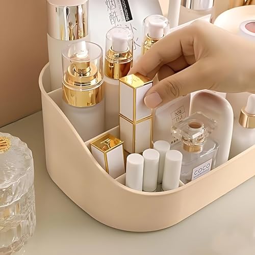 Lamok plastic Makeup Organizer|Makeup Box For Storage|Make Up, Cosmetic, Skincare Organiser For Women|Elegant Makeup Vanity With Transparent Drawer (cream), Cosmetics - Image 5