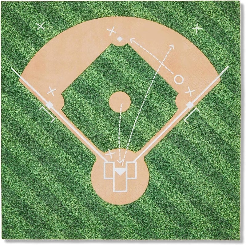 Blue Panda Baseball Party Napkins, Sports Birthday (6.5 x 6.5 In, 100 Pack) - Image 3