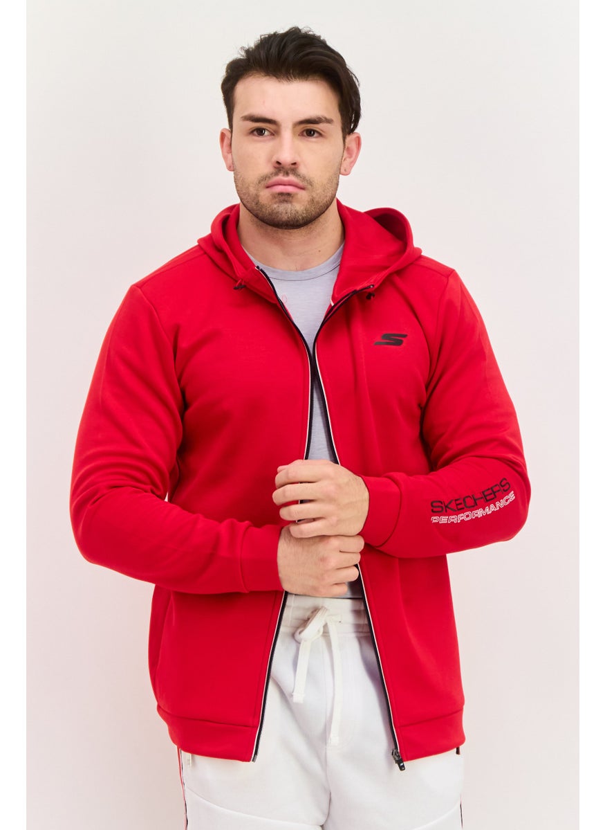 SKECHERS Men Sportswear Fit Long Sleeve Outdoor Sweatshirt, Red  - Image 1