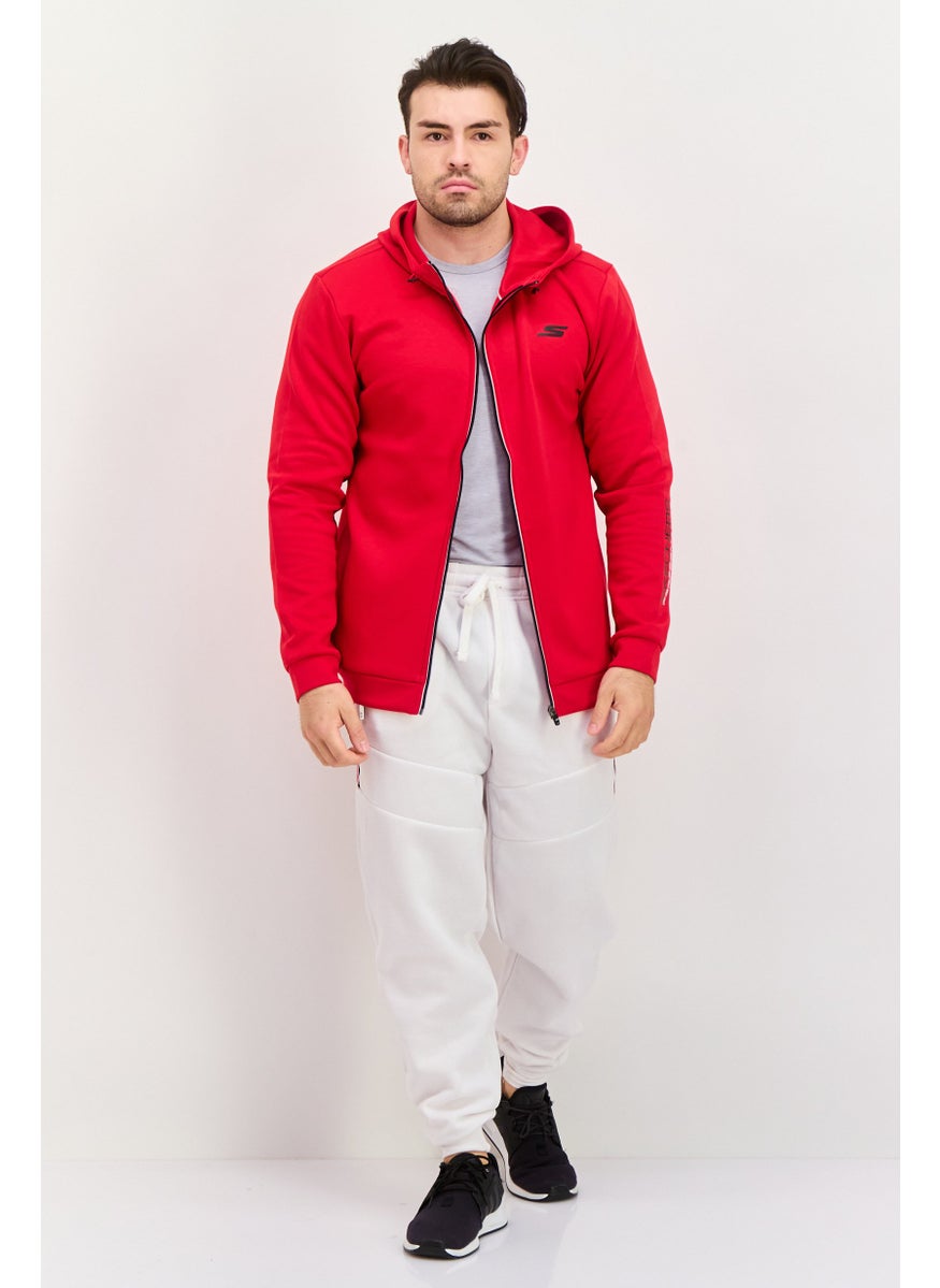 SKECHERS Men Sportswear Fit Long Sleeve Outdoor Sweatshirt, Red  - Image 4