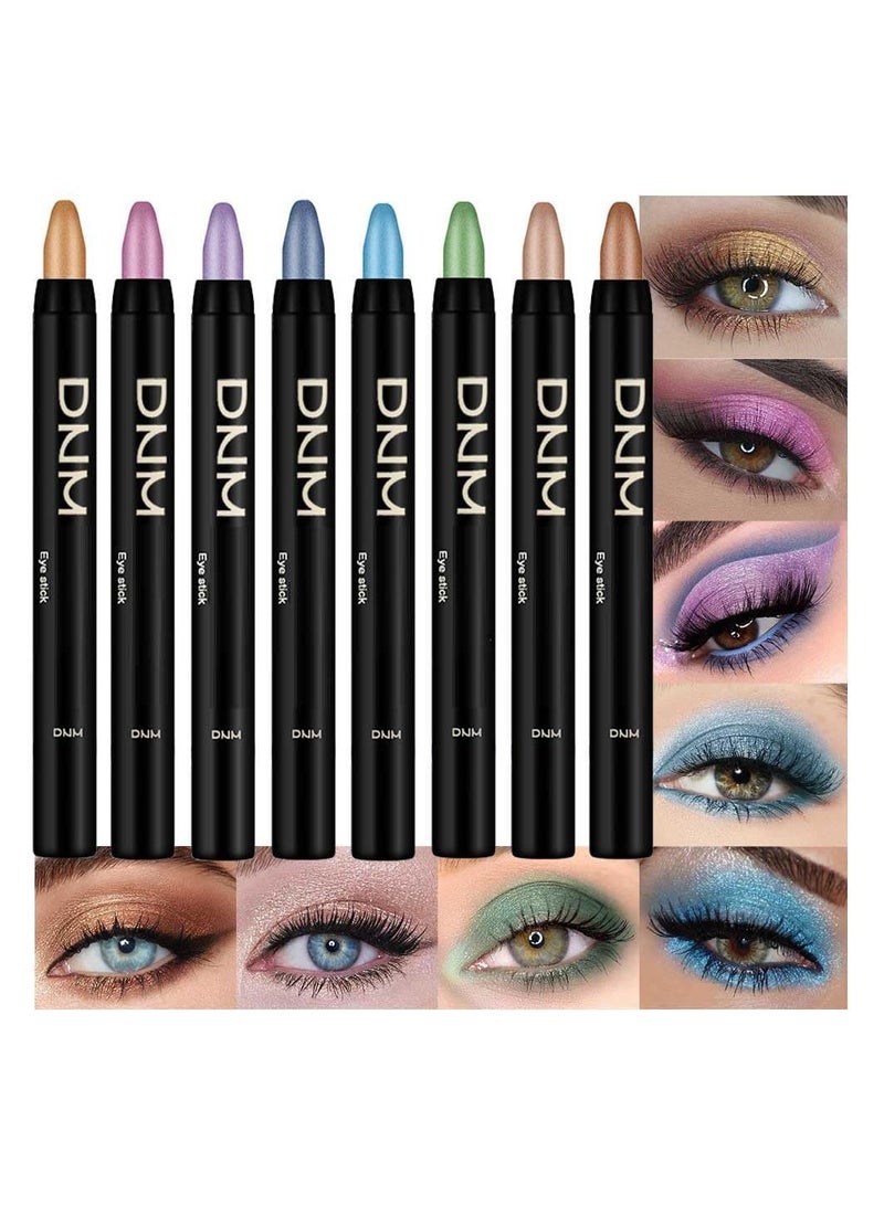 SYOSI 8PCS Cream Eyeshadow Stick Set in Desert Tones, Mocha Beige Gold Eye Crayon Collection Eye Shadow Crayons Multi-Color Shimmer Eye Stick Set Creamy Eye Crayons Dazzling Eye Makeup for Bold Eye Makeup - Image 1