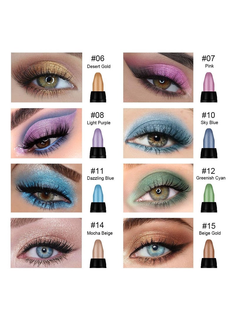 SYOSI 8PCS Cream Eyeshadow Stick Set in Desert Tones, Mocha Beige Gold Eye Crayon Collection Eye Shadow Crayons Multi-Color Shimmer Eye Stick Set Creamy Eye Crayons Dazzling Eye Makeup for Bold Eye Makeup - Image 2