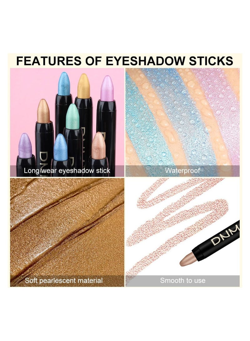 SYOSI 8PCS Cream Eyeshadow Stick Set in Desert Tones, Mocha Beige Gold Eye Crayon Collection Eye Shadow Crayons Multi-Color Shimmer Eye Stick Set Creamy Eye Crayons Dazzling Eye Makeup for Bold Eye Makeup - Image 4