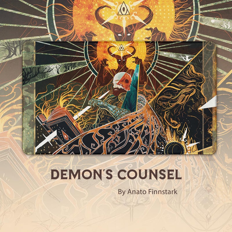 Paramint Demonic Tutor (Stitched) - MTG Playmat by Anato Finnstark - Compatible with Magic The Gathering Playmat - Play MTG, YuGiOh, TCG - Original Play Mat Art Designs & Accessories - Image 3