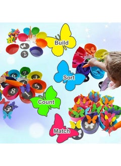 Skoolzy Butterfly Color Sorting Toys 75 Piece Set Counting Toddler Toys Montessori Learning Activities For Toddlers & Preschool Educational Math Games Educational Toys For Kids 2+ Includes Ebook  - Image 5