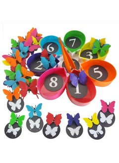 Skoolzy Butterfly Color Sorting Toys 75 Piece Set Counting Toddler Toys Montessori Learning Activities For Toddlers & Preschool Educational Math Games Educational Toys For Kids 2+ Includes Ebook  - Image 2