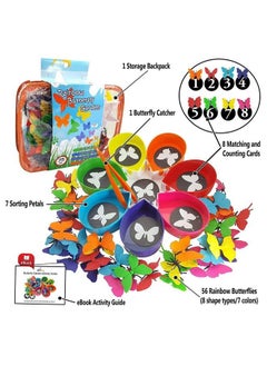 Skoolzy Butterfly Color Sorting Toys 75 Piece Set Counting Toddler Toys Montessori Learning Activities For Toddlers & Preschool Educational Math Games Educational Toys For Kids 2+ Includes Ebook  - Image 3