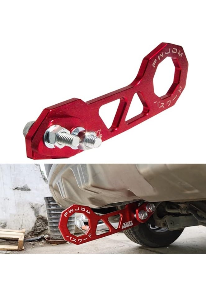 رويال ROYAL - أدوات حلقة مقطورة سحب خلفي للسيارة من الألومنيوم JDM عالمية (1655) (أحمر) - Image 2