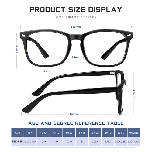 Jectieey Reading Glasses for Women Men - Blue Light Blocking UV Filter Computer Readers,Anti Eyestrain Eyeglasses(Floral, 1.75X) - Image 3