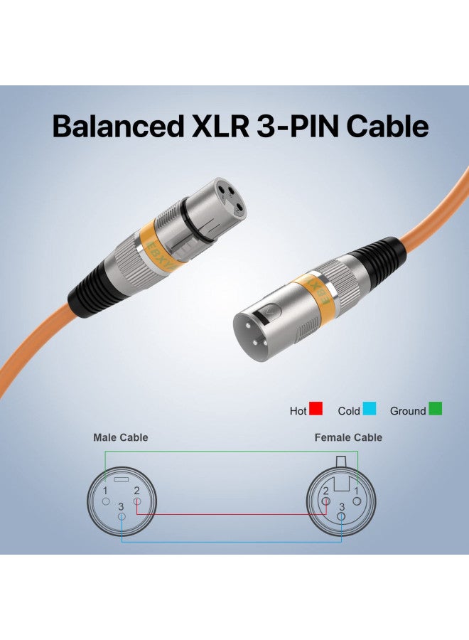 EBXYA كابل ميكروفون EBXYA XLR بطول 6 أقدام 6 عبوات ملونة - كابل توصيل ميكروفون XLR ذكر إلى أنثى قصير 3 دبابيس متوازن - Image 3