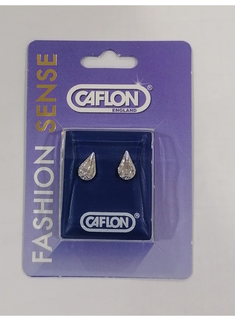 Caflon Cafon Fashion Sense Earrings for Sensitive ears ( golden with Crystal Pear)