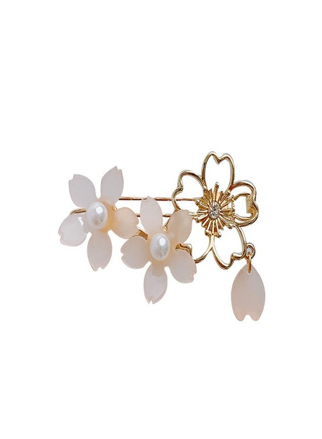 سوبيربليس مشبك شعر نسائي مزين بزهر الكرز، دبابيس شعر، مشابك شعر من سبيكة معدنية على شكل زهرة وردية، مشبك جانبي للشعر، مشبك للغرة، إكسسوارات شعر - Image 2